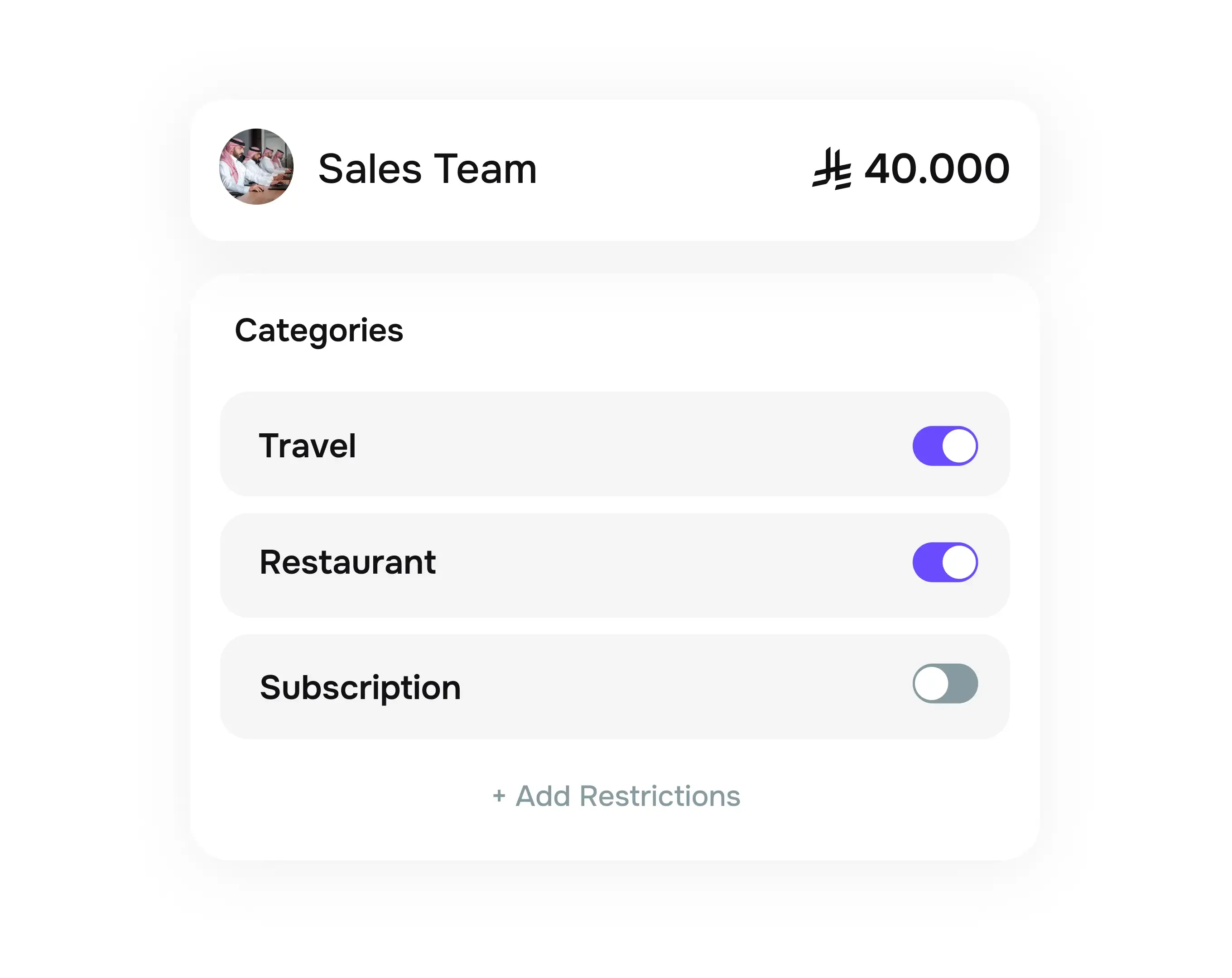 Restrict specific vendors or categories