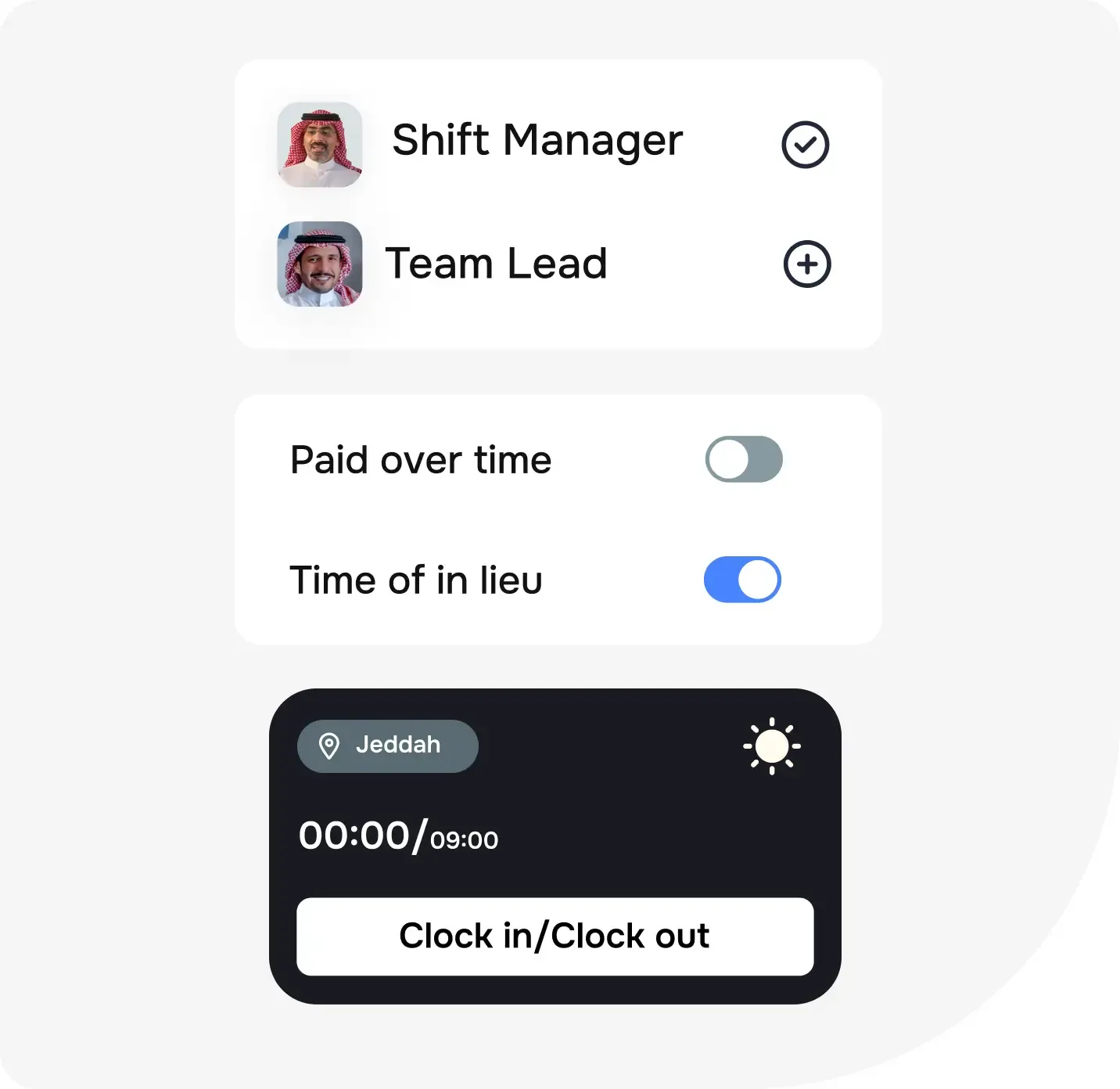 Schedule shifts and track attendance