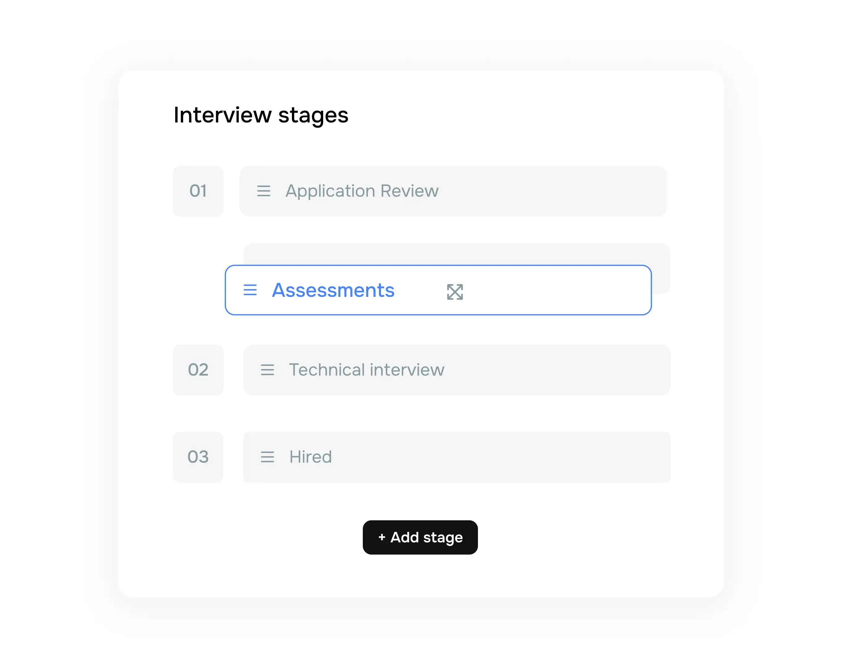 Customize interview stages