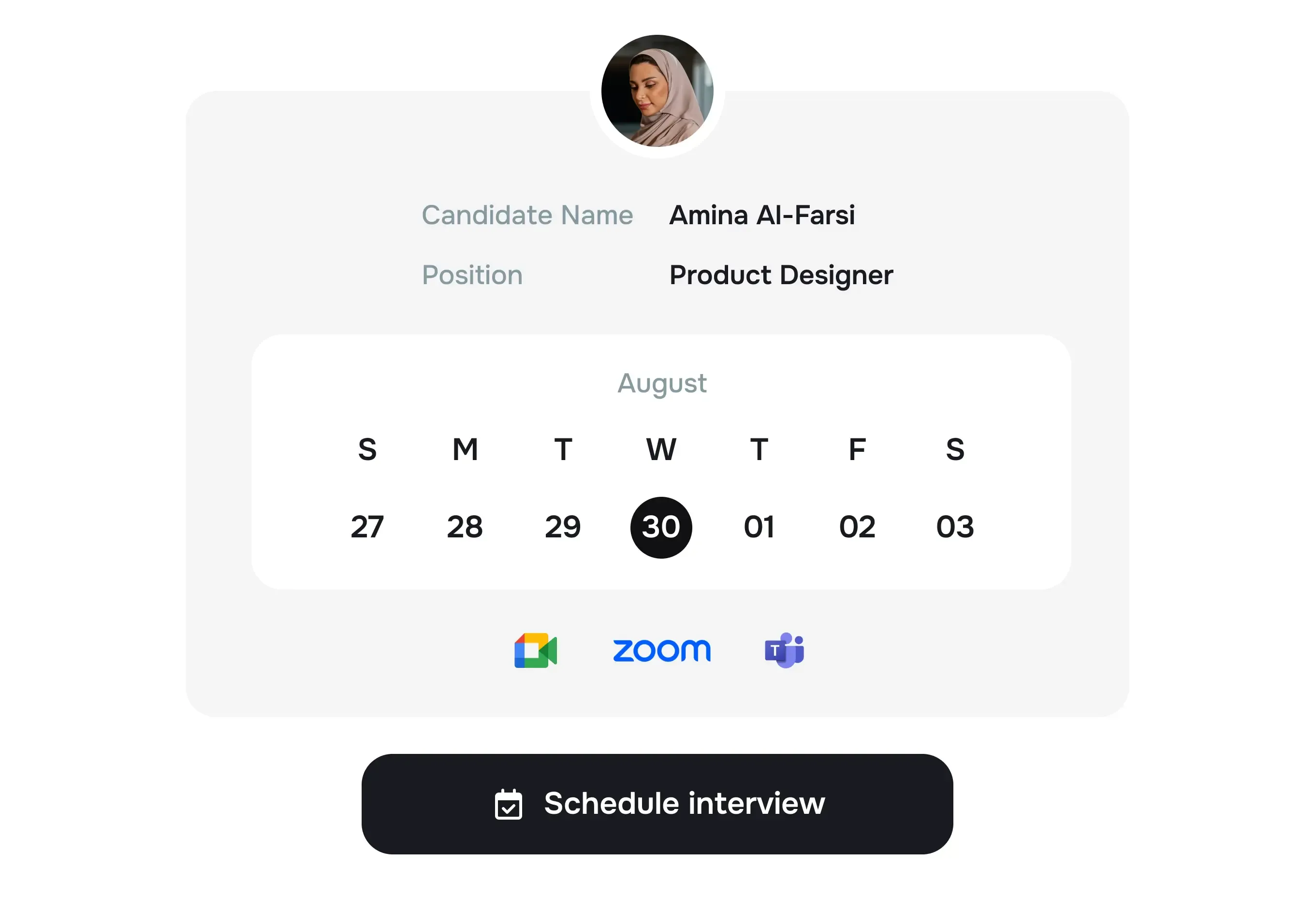 Set up interviews in a few clicks