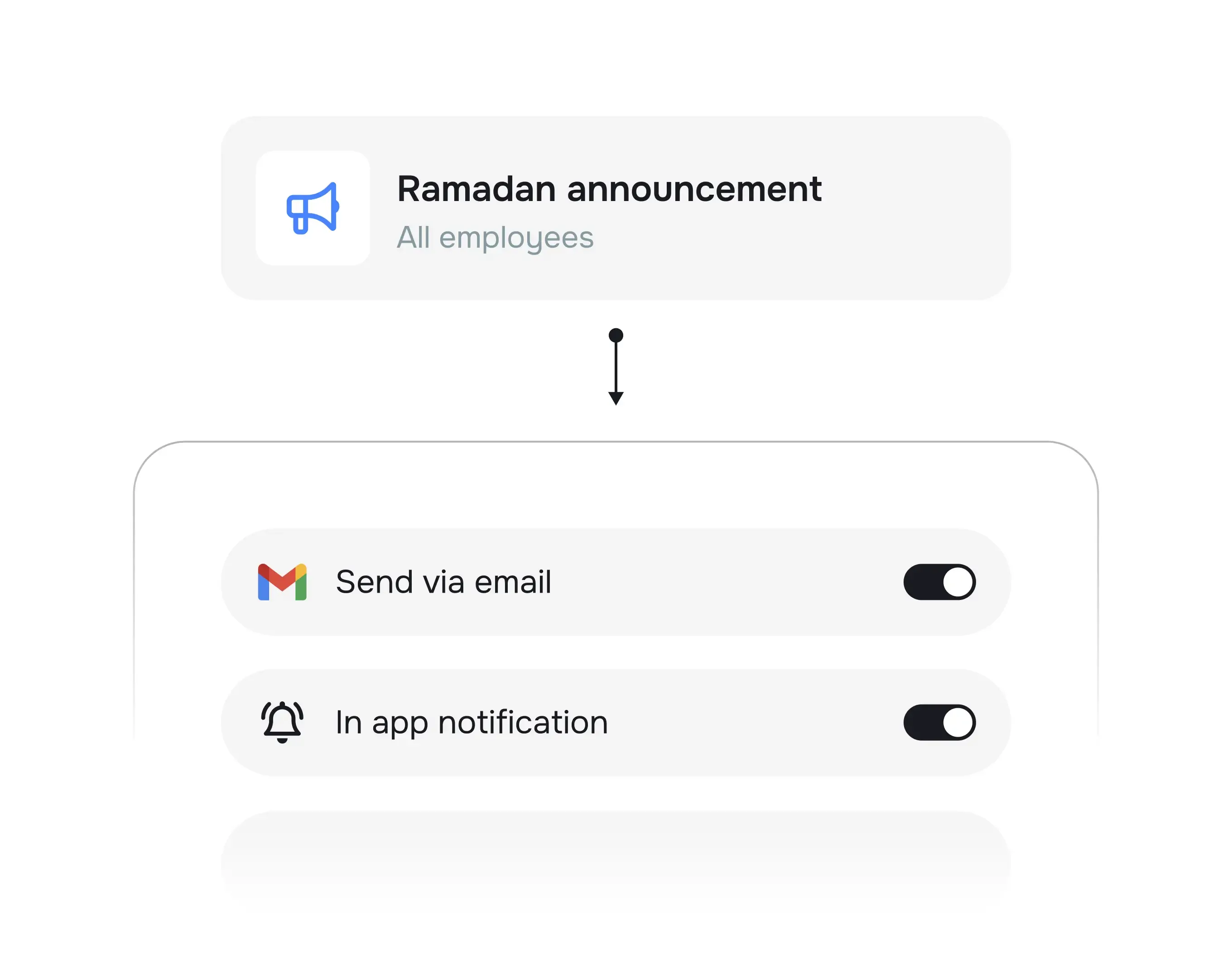 Send in-app or via email